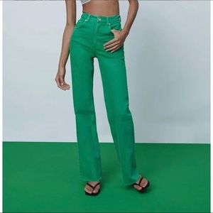 Green Zara jeans
